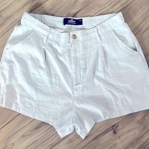 Hollister cotton linen blend light blue shorts